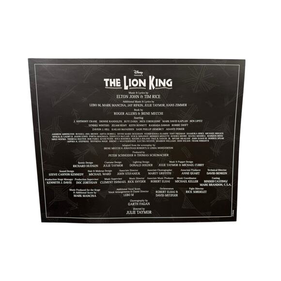Disney THE LION KING Broadway Musical Program With Casting Guide - Picture 5 of 6